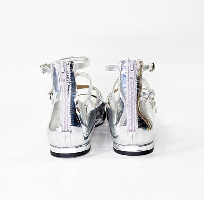 I.N.C. International Concepts Valan Silver Triple Straps Flats Size 9 MSRP $80