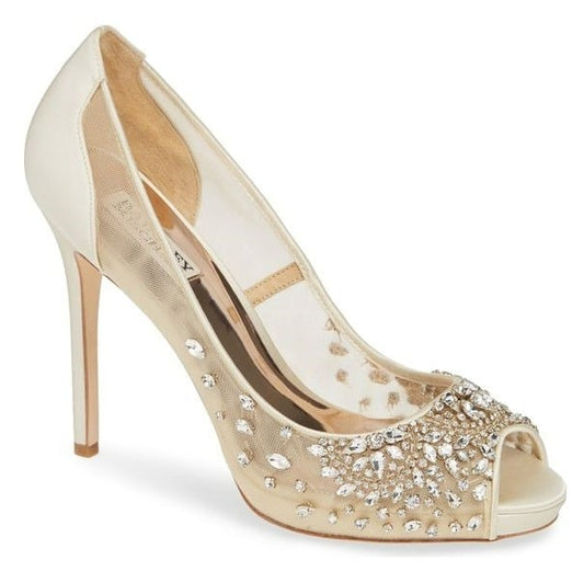 Badgley Mischka Women's Pepper Embellished Pumps Satin Size 9 (MSRP $295)