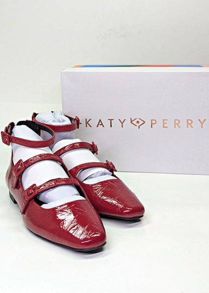 Katy Perry Confidant Mary Jane Women's Flats in Crimson Red Size 7.5 (MSRP $98)