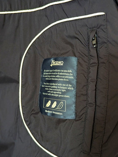 Herno Men's L'aviatore Black Padded Bomber Jacket Size 56 IT / 46 US (MSRP $745)