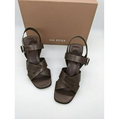 Via Spiga Opal Women's Block Heel Sandals Taupe Color Size 6.5 (MSRP $275)