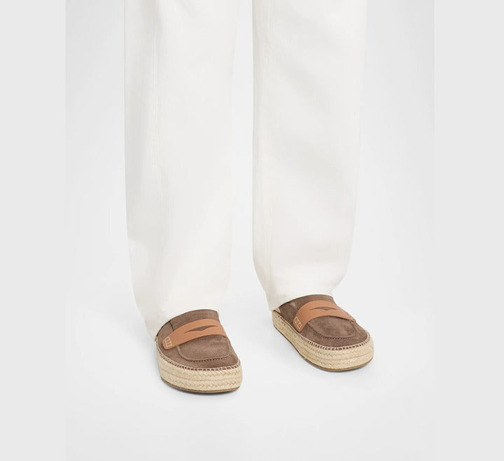 J.W. Anderson Men's Suede and Jute Espadrille Loafers Size 44 (MSRP $525)