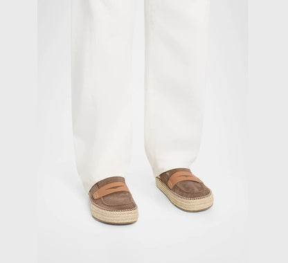 J.W. Anderson Men's Suede and Jute Espadrille Loafers Size 44 (MSRP $525)
