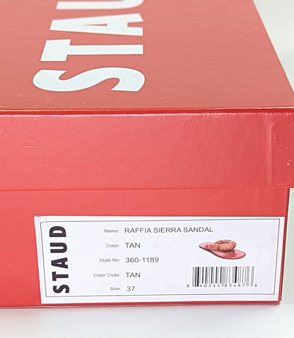 STAUD Women's Raffia Sierra Thong Sandals in Tan Size 37 (MSRP $250)