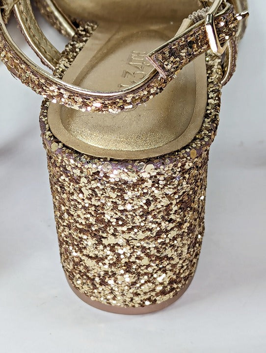 On 34th Women's Dotti Captoe Pumps Gold Glitter / Black Patent Size 8 (MSRP $70)