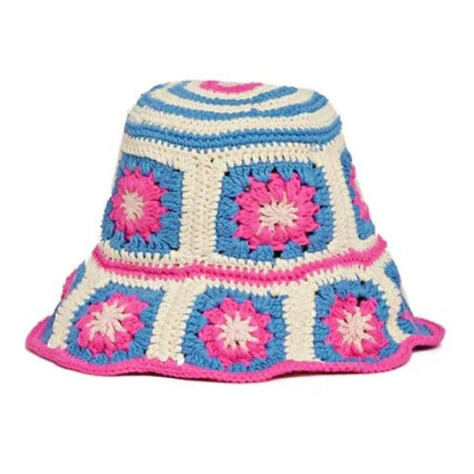 Jocelyn Women's The Tulum Crochet Hat Pink Multi O/S (MSRP $75)