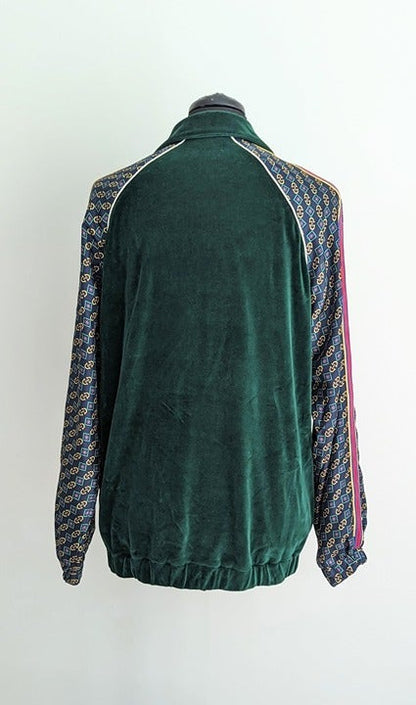 Gucci Men's Bi-Material Oversize Jacket Horsebit Print Size S (MSRP $2,200)