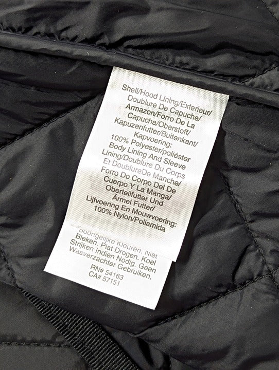DKNY Women's Water Resistant Black Hooded Quilted Jacket Size XXL (MSRP $180)