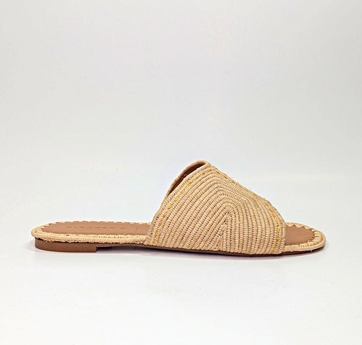 Clergerie Women's Ineni Woven Slide Sandals in Paille Naturel Size 9.5 MSRP $375