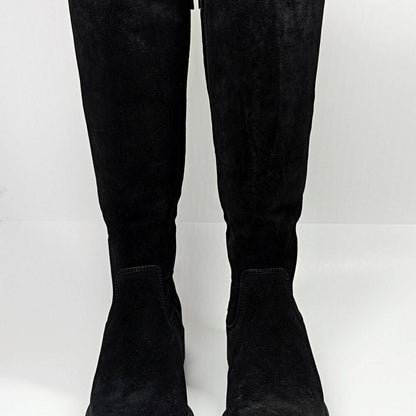 La Canadienne Women's Helene Black Suede Shearling Tall Boots Size 7.5 MSRP $635
