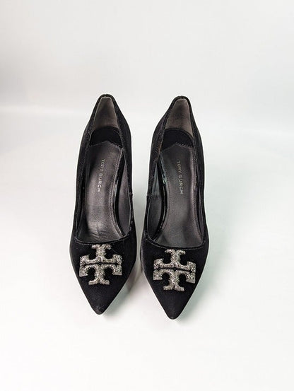 Tory Burch Women's Eleanor Velvet Pavé Pointed Toe Pumps Size 6.5 (MSRP $428)