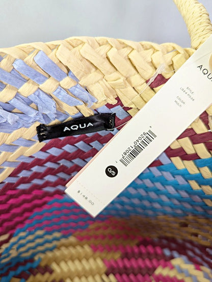 Aqua Jada Women's Woven Large Tote Multicolor (MSRP $148)