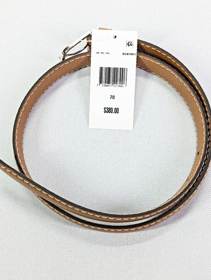 TOTEME Women's Thin Pebbled Leather Belt in Tan Size 70 (MSRP $380)