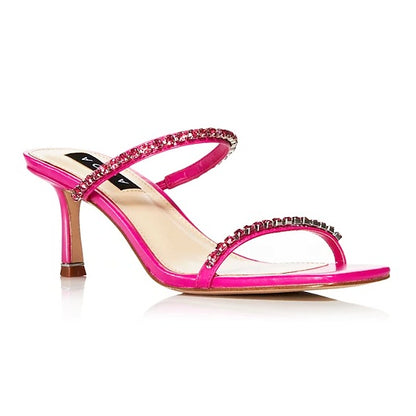 Aqua Women's Lily Slip On Embellished Sandals Pink Size 8.5 (MSRP $138)