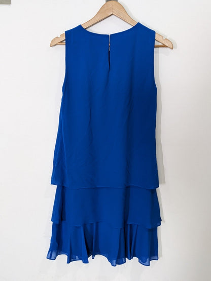 Lauren Ralph Lauren Georgette Blue Tiered Sleeveless Dress Size 6 (MSRP $125)