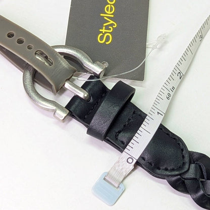 Style & Co Women's Black Braided Faux-Leather Belt Size M (MSRP $ 33)