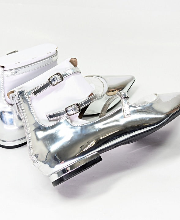 I.N.C. International Concepts Valan Silver Triple Straps Flats Size 8 MSRP $80