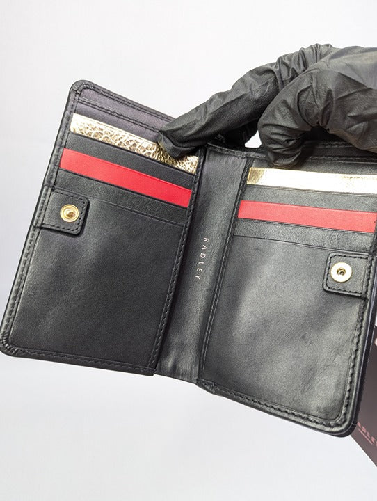 Radley London Christmas Is Calling Medium Bifold Wallet Black (MSRP $98)