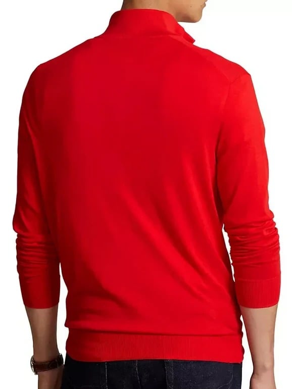 Polo Ralph Lauren Men's Cotton Quarter Zip Mock Neck Sweater Size S (MSRP $228)