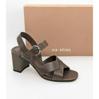 Via Spiga Opal Women's Block Heel Sandals Taupe Color Size 6.5 (MSRP $275)