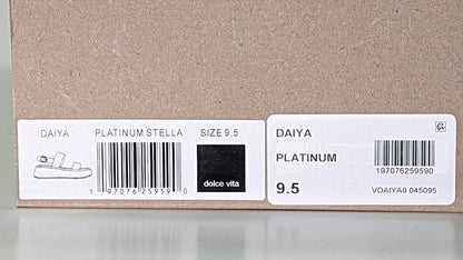 Dolce Vita Daiya Women's Metallic Platinum Platform Sandal Size 9.5 (MSRP $130)