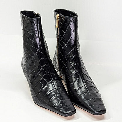 Michael Kors Women's Cosmo Croc-Embossed Kitten Heel Booties Size 7 (MSRP $175)