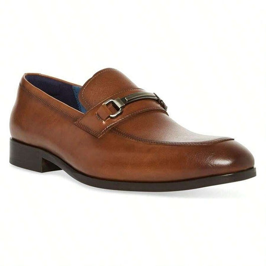 NWOB Steve Madden Shylo Men's Brown Leather Loafer Size 13 (MSRP $80)