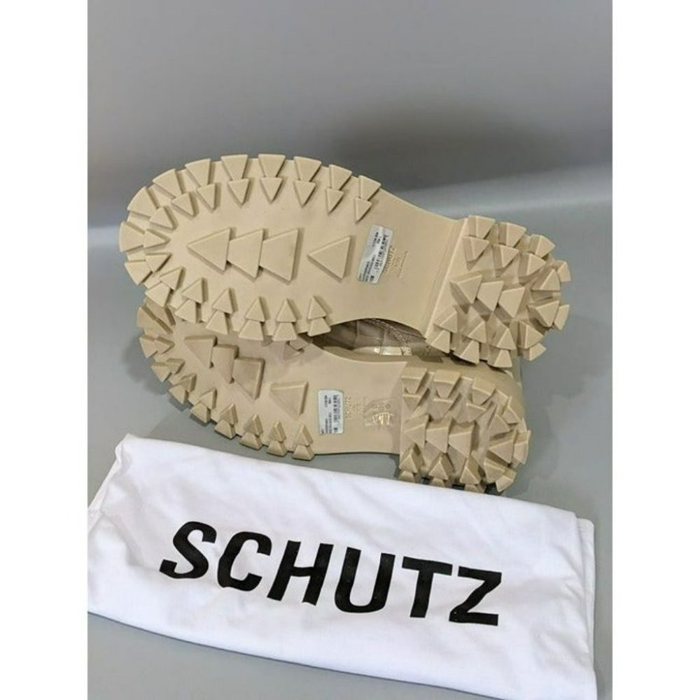 Schutz Orly Women's Croc-Embossed Leather Booties Egg Shell Color Size 10 M