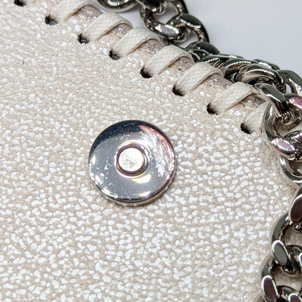 Stella McCartney Mini Falabella Eco Shiny Dotted Chamois Crossbody Bag MSRP $695