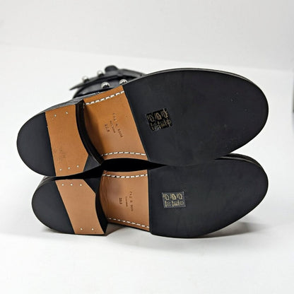 Rag & Bone Women's RB Moto Studded Pull On Boots Black Size 8.5 (MSRP $595)