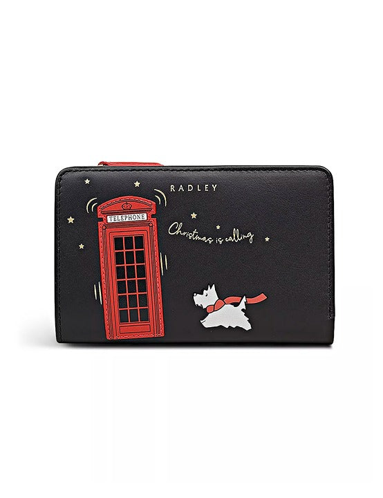 Radley London Christmas Is Calling Medium Bifold Wallet in Black (MSRP $98)