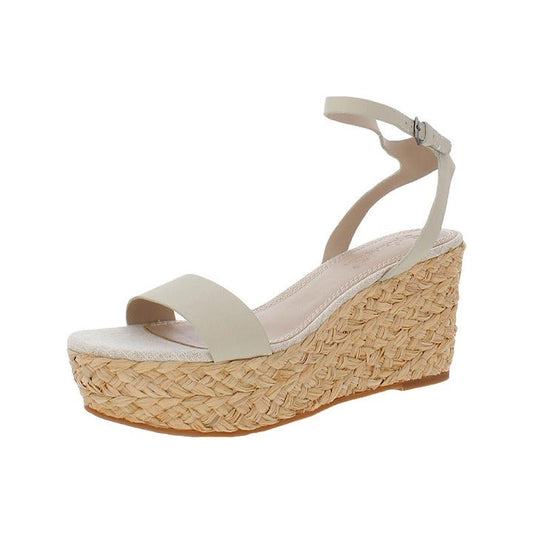 Splendid Women's Marie Leather Platform Espadrilles Eggshell Size 8.5 (MSRP $118)