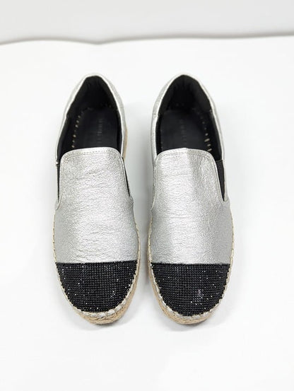 Kendall + Kylie Women's Joss Embellished Espadrilles Silver Size 8.5 (MSRP $110)