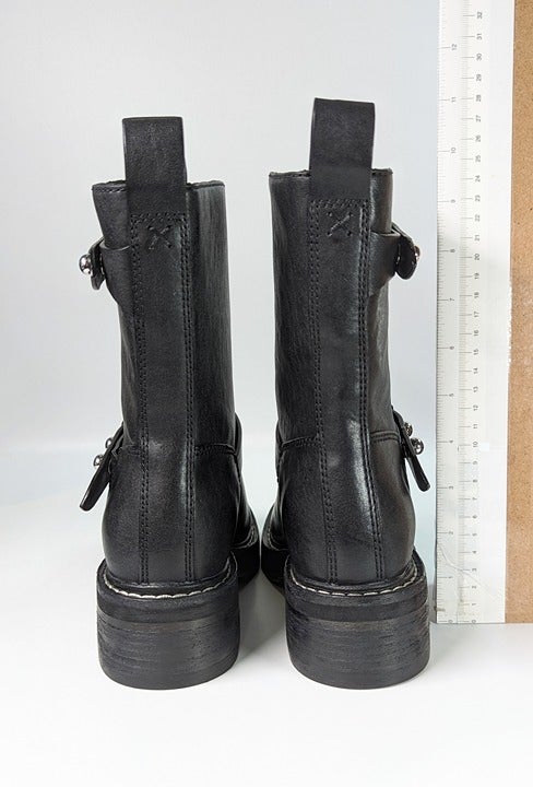 Rag & Bone Women's RB Moto Studded Pull On Boots Black Size 6 (MSRP $595)