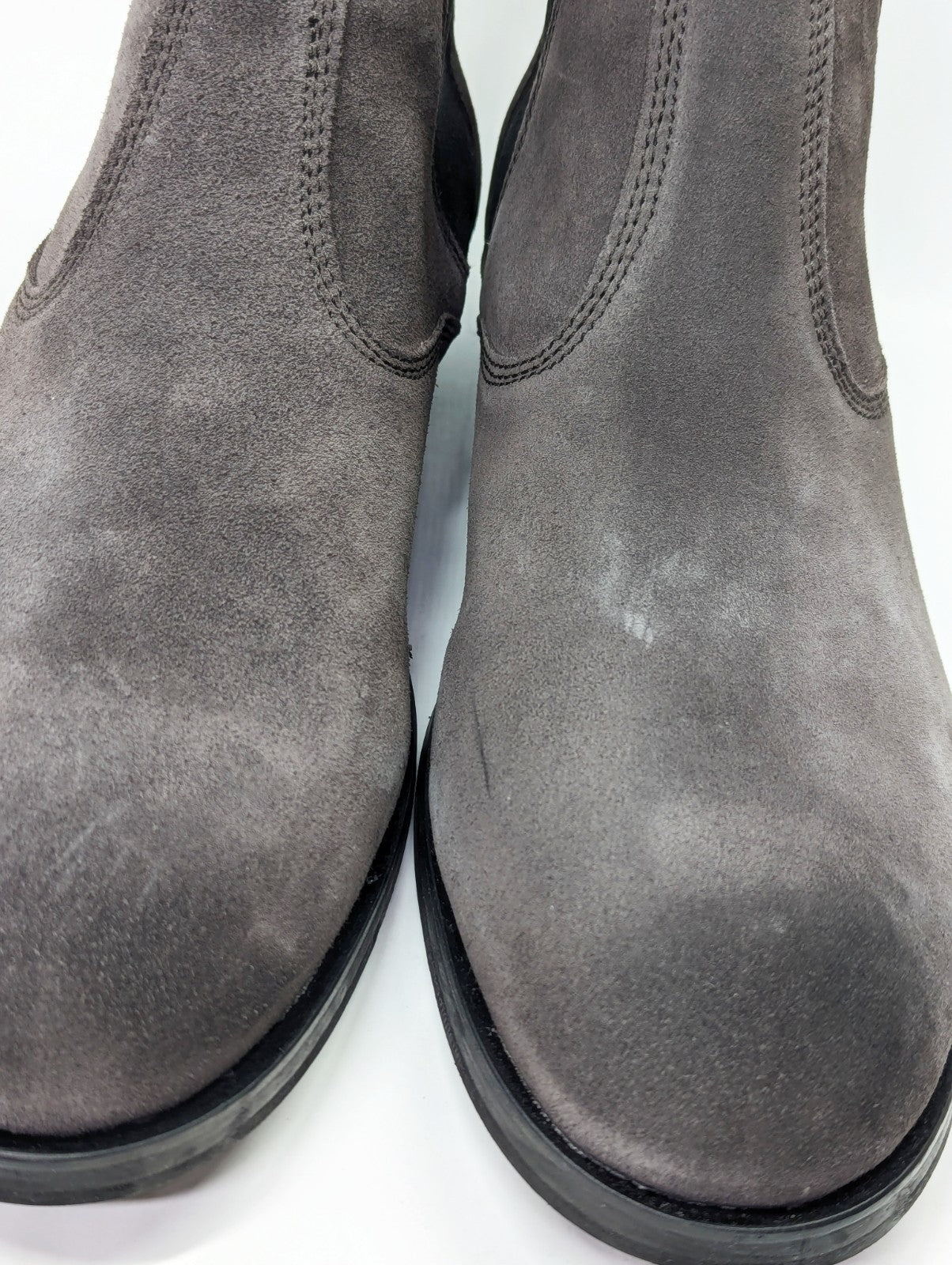 Allsaints Men's Gus Pull On Chelsea Boots Grey Suede Size 13 (MSRP $349)