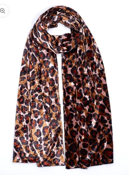 Echo Women's Leopard Velvet Tubular Wrap (MSRP $69)