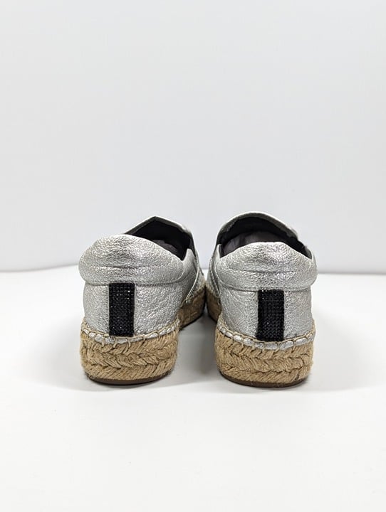 Kendall + Kylie Women's Joss Embellished Espadrilles Silver Size 8.5 (MSRP $110)