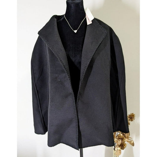 Aqua Women's Black Lapel Collar Cape (MSRP $228)