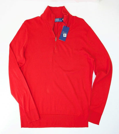 Polo Ralph Lauren Men's Cotton Quarter Zip Mock Neck Sweater Size XL (MSRP $228)