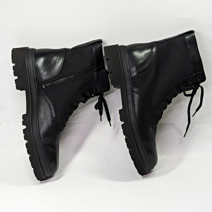 Vince Men's Raider Lace Up Boots in Black Leather Size 11.5 (MSRP $395)