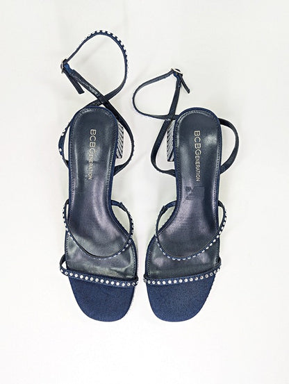 BCBGeneration Lissena-2 Women's Rhinestones Platform Sandals Size 9 MSRP $109