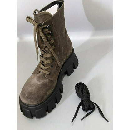 Marc Fisher LTD Happy Women's Dark Brown Combat Boot Size 6 M (MSRP $239)