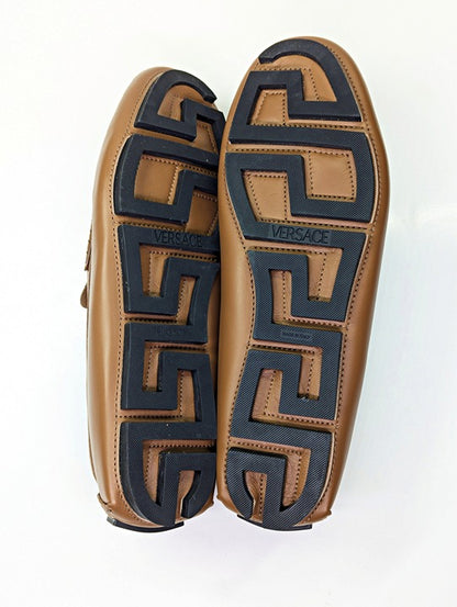 Versace Men's Medusa Biggie Leather Loafer Dark Toffee Size 46 (MSRP $775)