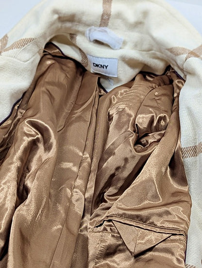 DKNY Women's Petite Belted Notch Collar Coat Size M 8-10 (MSRP $350)