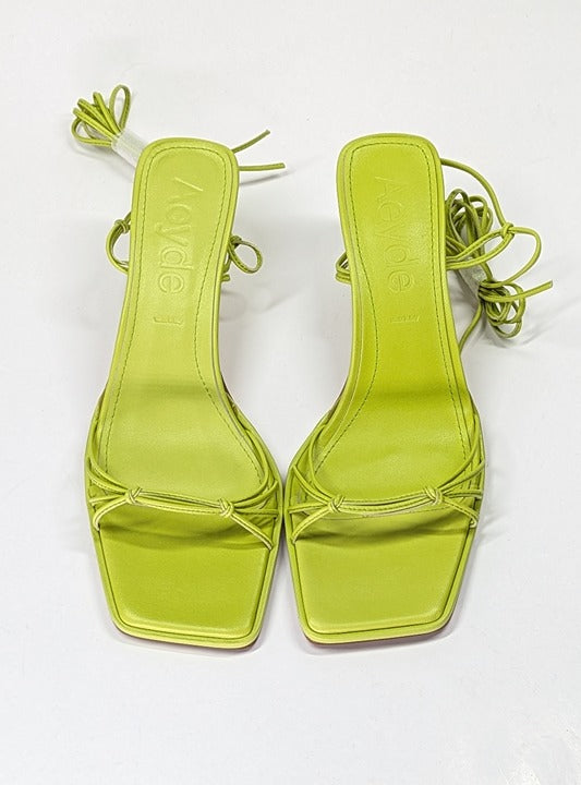Aeyde Roda Women's Lace up Leather Sandals Apple Green Size 38.5 EU (MSRP $295)