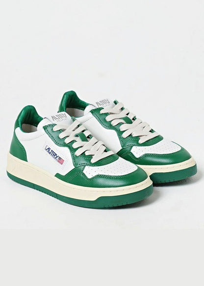 Autry Men's Medalist Low Top Sneakers White & Green Leather Size 44 (MSRP $240)