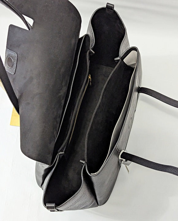 Radley London Chancery Large Black Leather Flapover Shoulder Bag (MSRP $348)