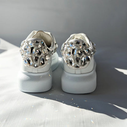 Alexander Mcqueen White Larry Crystal Detail Sneakers Size 40 (MSRP $1,150)