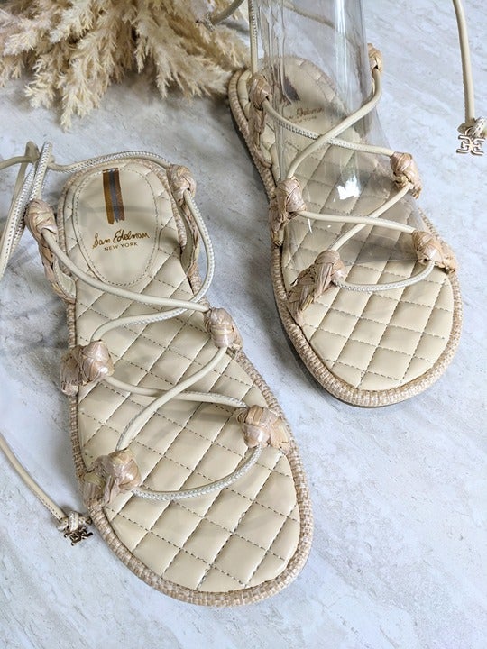 Sam Edelman Zariah 2 Gladiator Sandals Sand Nappa Size 9 M (MSRP $130)