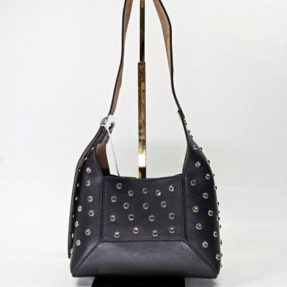 Jimmy Choo Diamond Hobo Black Leather Crystal Shoulder Bag (MSRP $1,595)